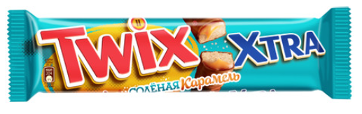 Шоколадный батончик Twix Xtra соленая карамель 82г