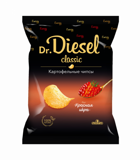 Чипсы Dr. Diesel классик из натурального картофеля со вкусом красная икра 120г