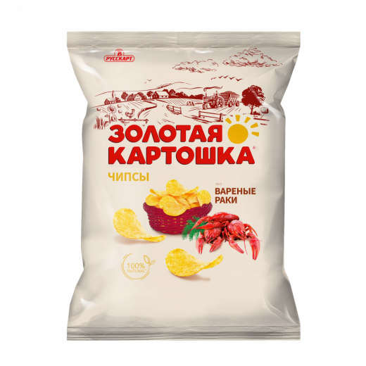 Чипсы Золотая картошка со вкусом вареных раков из натурального картофеля 220г