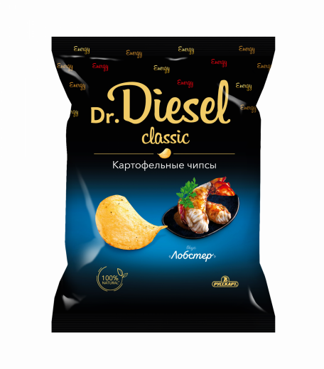 Чипсы Dr. Diesel классик из натурального картофеля со вкусом лобстера 120г