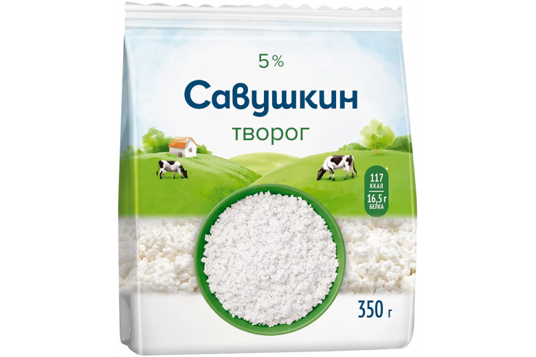 Творог Савушкин продукт рассыпчатый 5% 350г