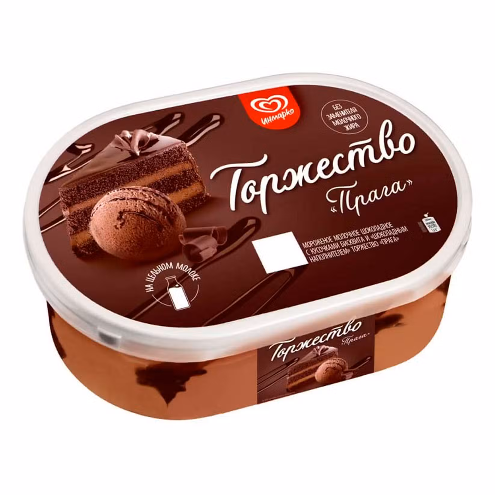 Мороженое шоколадное Инмарко Торжество Прага с кусочками бисквита 420г