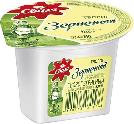 Творог Сваля зерненый 5% 180г 