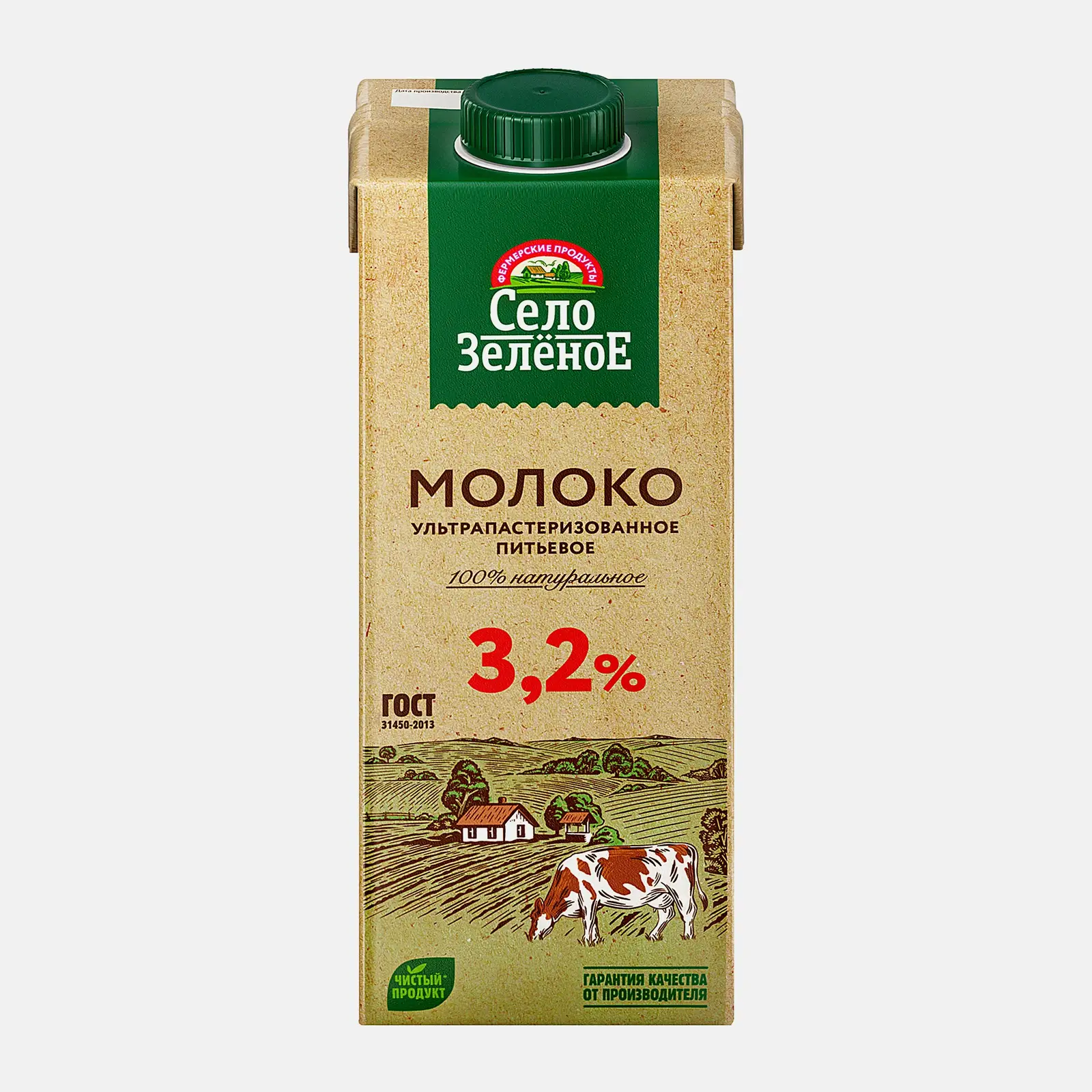Молоко Село зеленое 3,2% 0,95 л