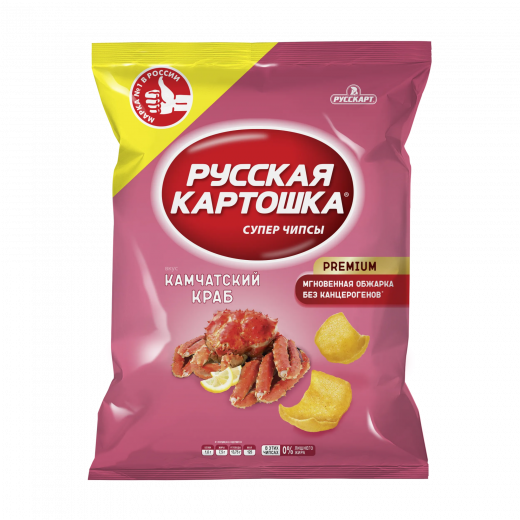 Чипсы Русская Картошка картофельные со вкусом Камчатский краб 140г