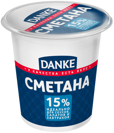 Сметана Danke 15% 300г