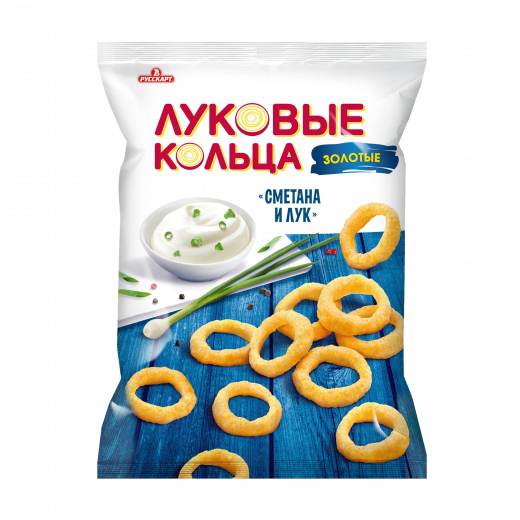 Луковые кольца Золотые Русскарт со вкусом сметана и лук 90г