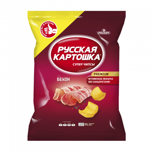 Чипсы Русская Картошка картофельные со вкусом бекона 140г