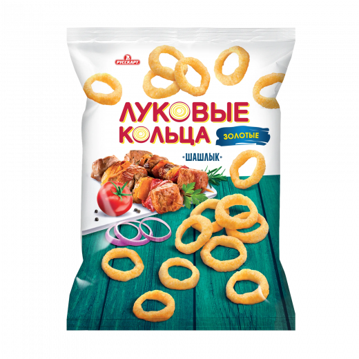 Луковые кольца Золотые Русскарт со вкусом шашлыка 90г