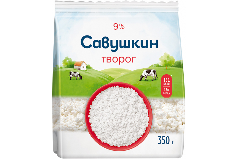 Творог Савушкин продукт рассыпчатый 9% 350г