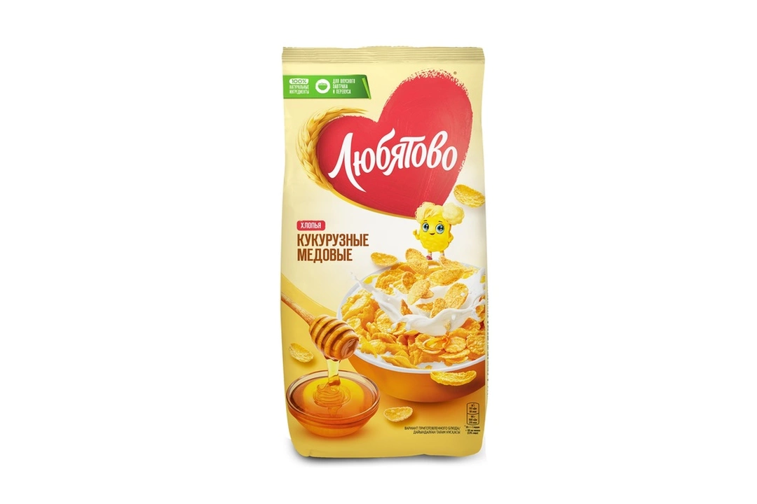 Хлопья кукурузные Любятово медовые 250г