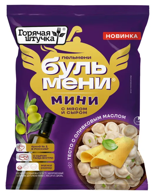 Пельмени Бульмени мини Горячая штучка с мясом и сыром 400г