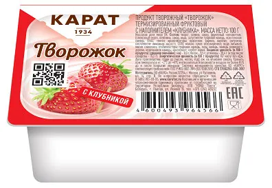 Творожок Карат с клубникой 9%  230г