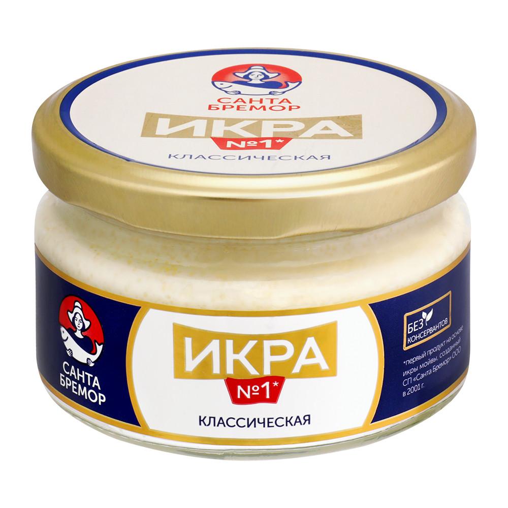 Икра №1 Санта Бремор классическая, икра мойвы деликатесная 180г