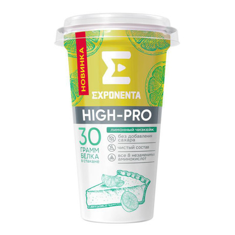 Напиток кисломолочный Exponenta High-Pro обезжиренный лимонный чизкейк 250г