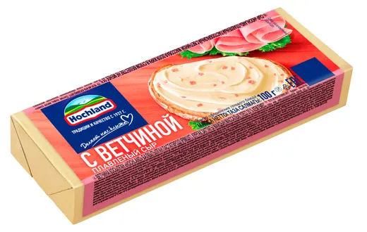 Сыр плавленый с ветчиной Hochland блочок 35% 100г