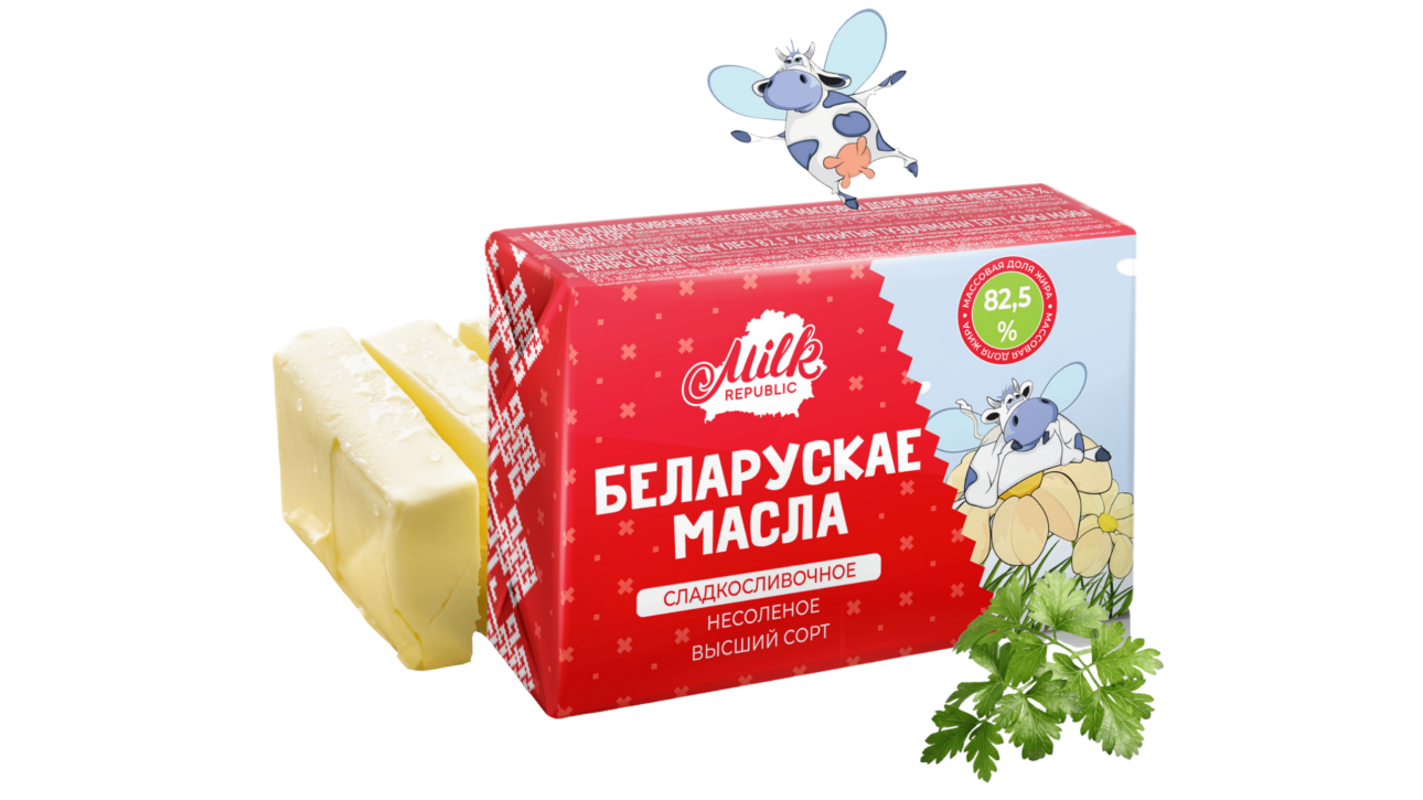 Масло сливочное Беларускае Масла Milk Republic 82,5% 180г