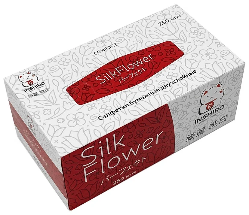 Салфетки в коробке 2 слоя SilkFlower Inshiro 300шт