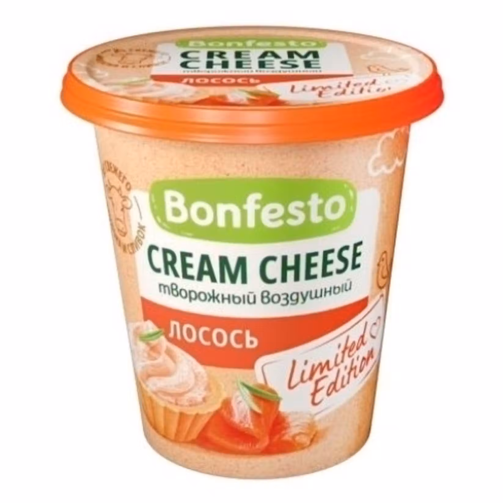 Сыр творожный Bonfesto Cream Cheese лосось 65% 125г