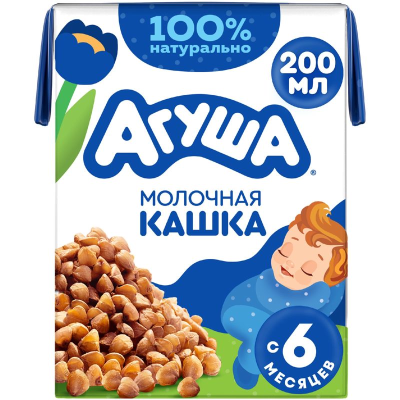 Каша молочная детская Агуша Гречневая 2.5% с 6 мес 200мл