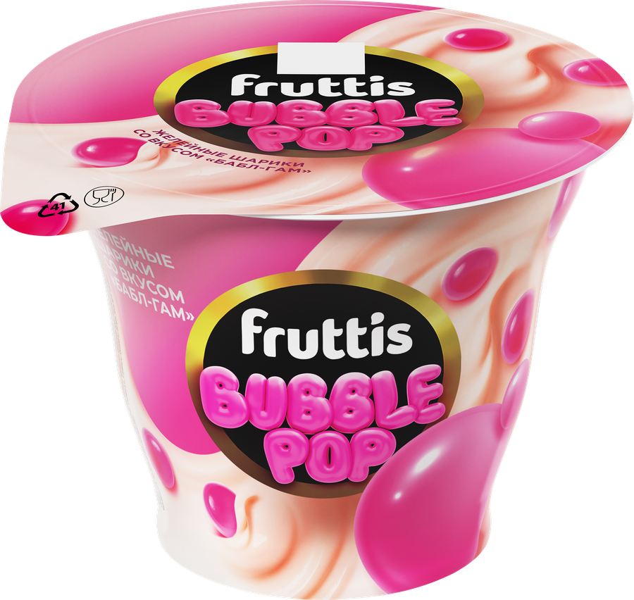Продукт йогуртный  FRUTTIS Бабл-гам с желейными шариками 4,4% 180г