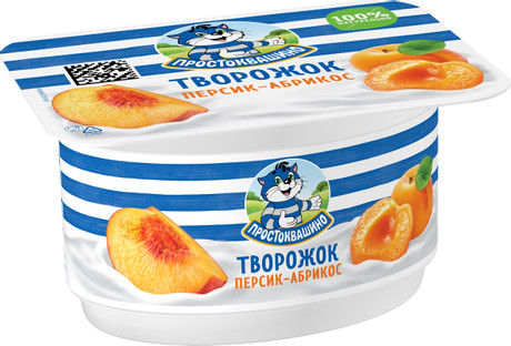 Творожок Простоквашино персик и абрикос 3.6% 110г