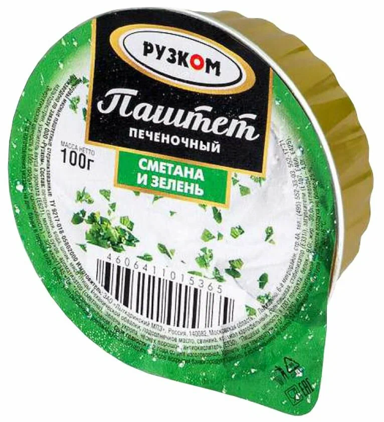 Паштет Рузком печеночный сметана и зелень 100г