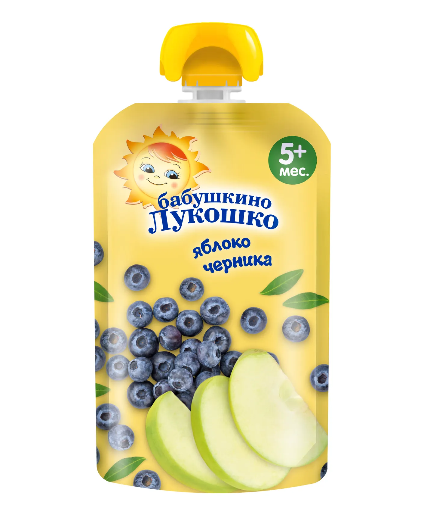 Пюре Бабушкино лукошко яблоко-черника с 5 мес. 90г