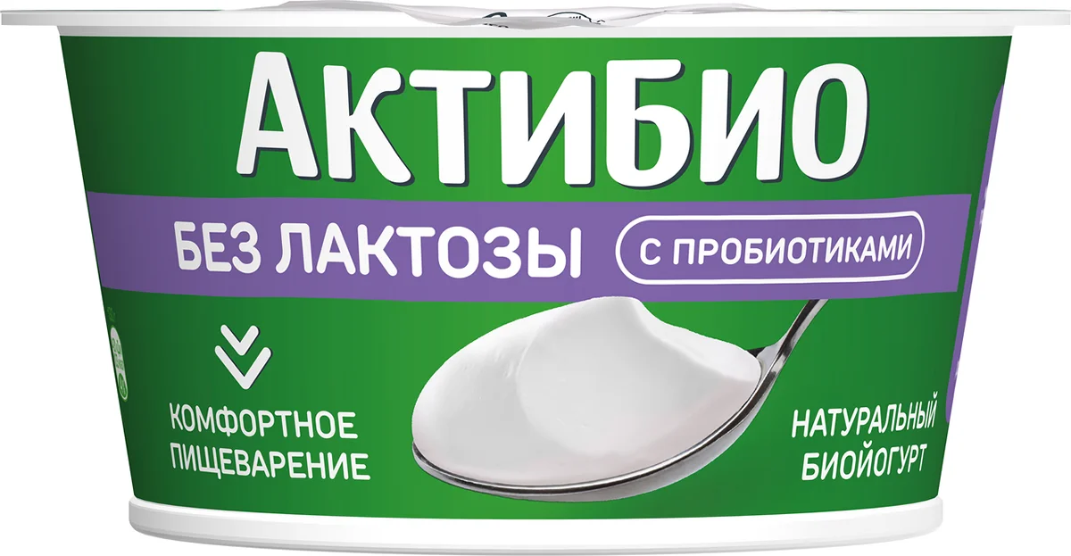 Биойогурт Актибио безлактозный натуральный 3.4% 130г