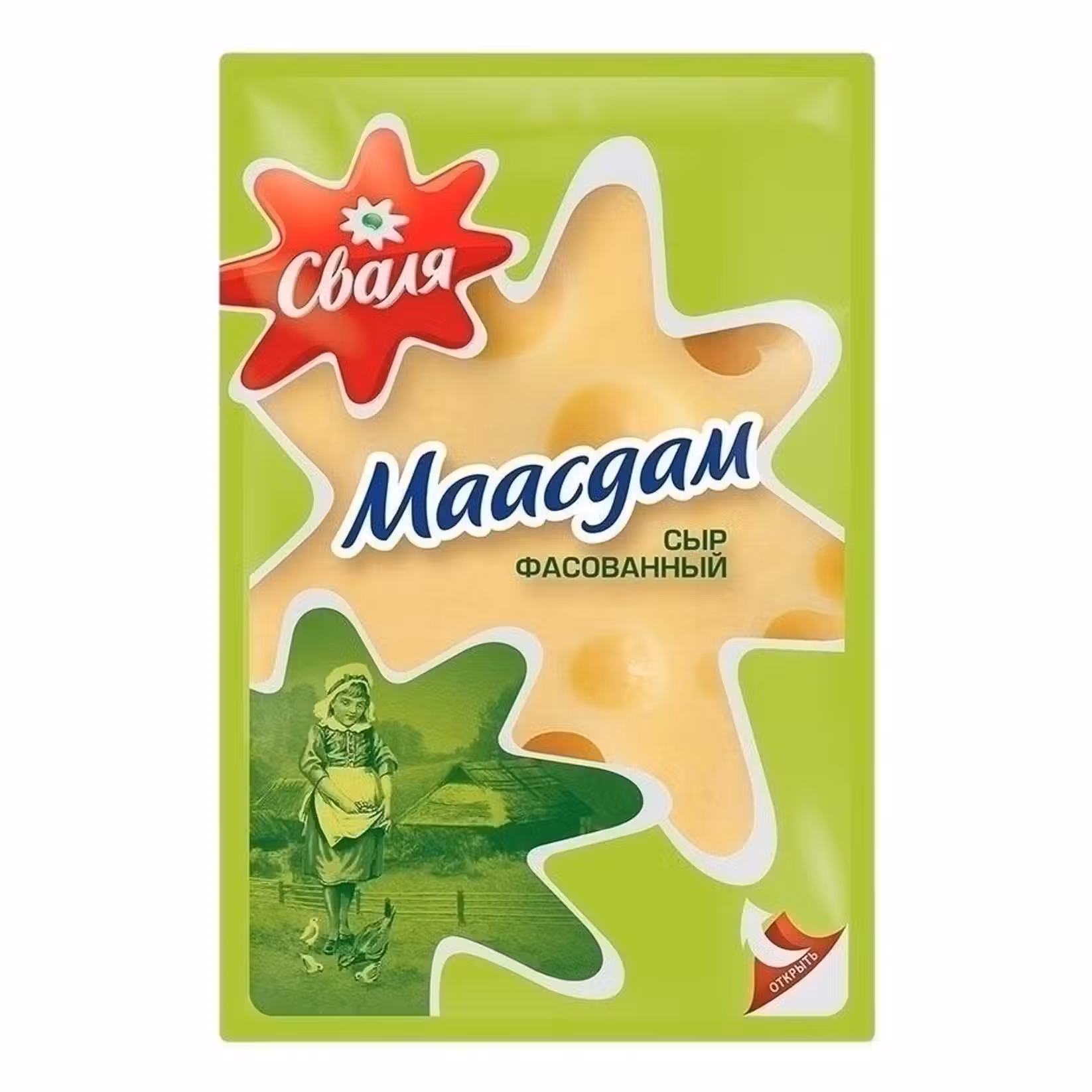 Сыр Сваля Маасдам нарезка 45% 125г