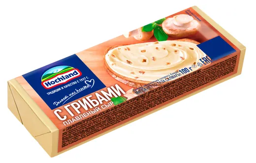 Сыр плавленый с грибами Hochland 35% блочок 100г