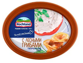 Сыр творожный Hochland с лесными грибами опята грузди 140г