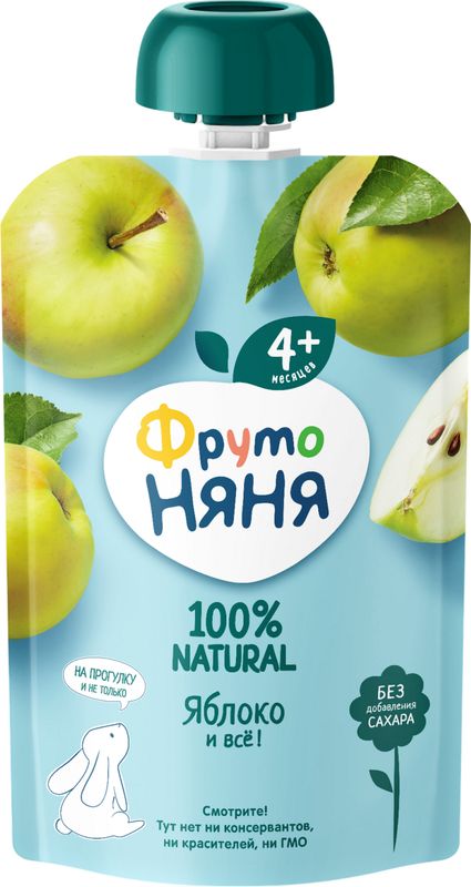 Пюре ФрутоНяня яблоко с 4 мес 90г