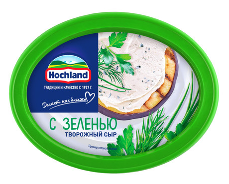 Сыр творожный Hochland с зеленью 60% 140г