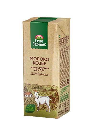Молоко Козье Село зеленое 2,8-5,6% 0,2% 