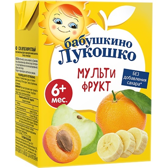 Сок Бабушкино Лукошко мультифрукт с 6 мес. 200 мл