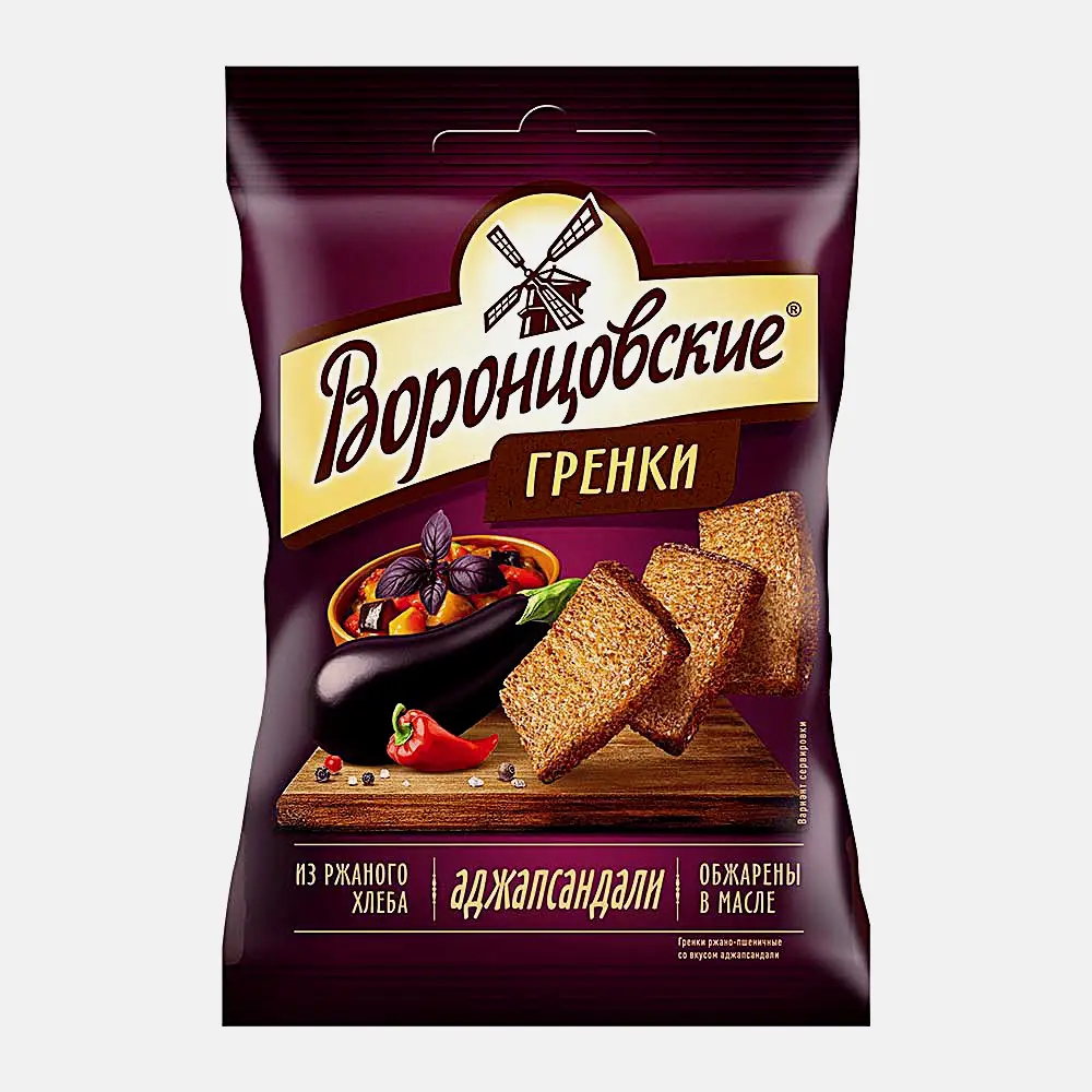 Гренки ржано-пшеничные Воронцовские аджапсандали 60г