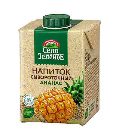 Напиток Село Зеленое сывороточный ананас 500мл