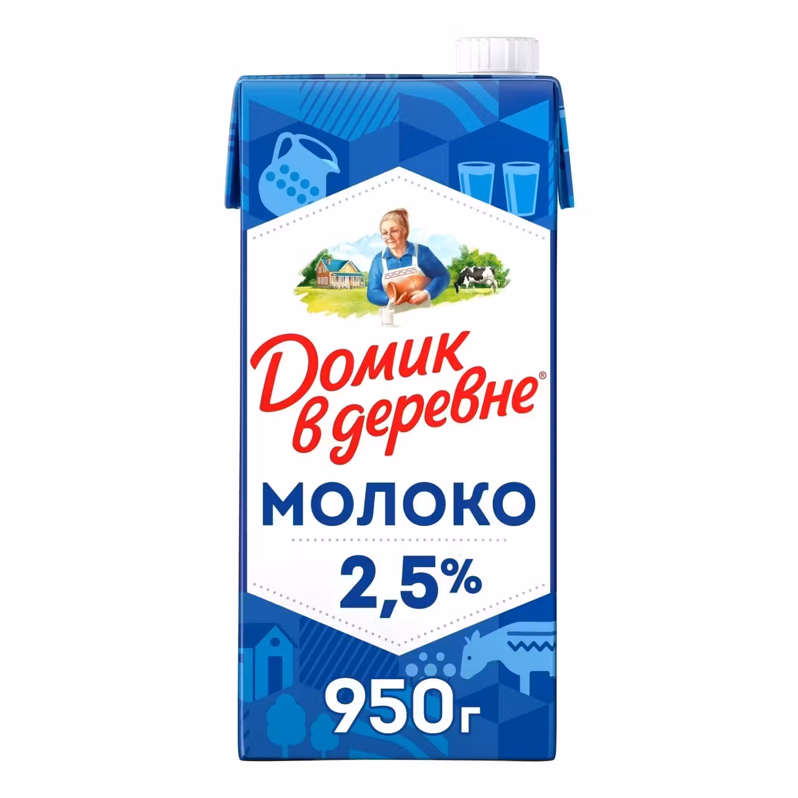 Молоко Домик в деревне 2,5% 950мл