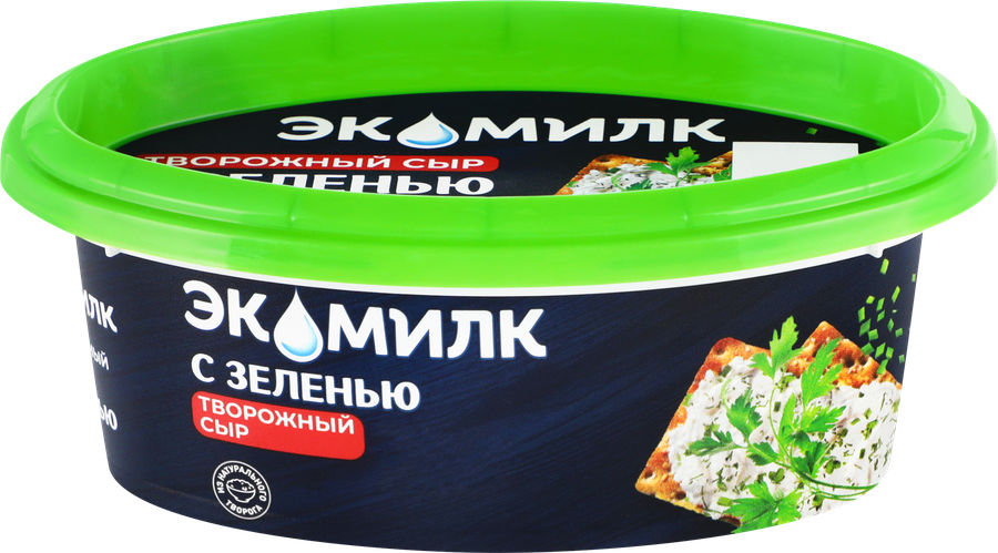 Сыр творожный Экомилк с зеленью 60% 120г