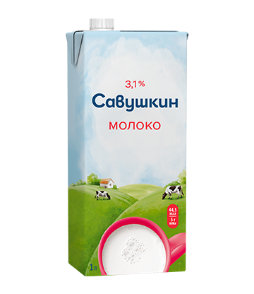 Молоко Савушкин  3,1% 1л