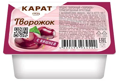 Творожок Карат вишня 9% 100г