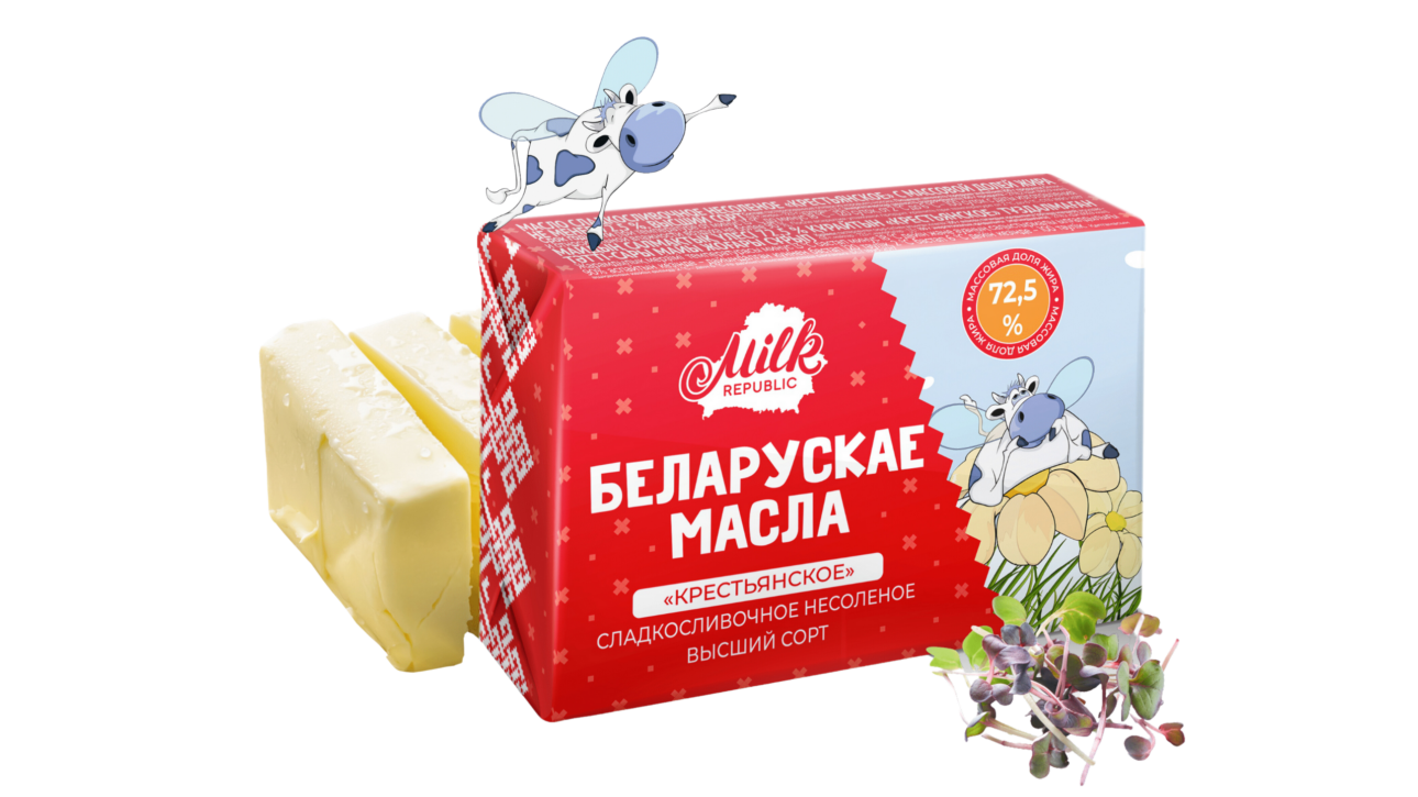 Масло сливочное Беларускае Масла Milk Republic 72,5% 180г