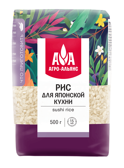 Крупа Рис для японской кухни Агро-Альянс 500г
