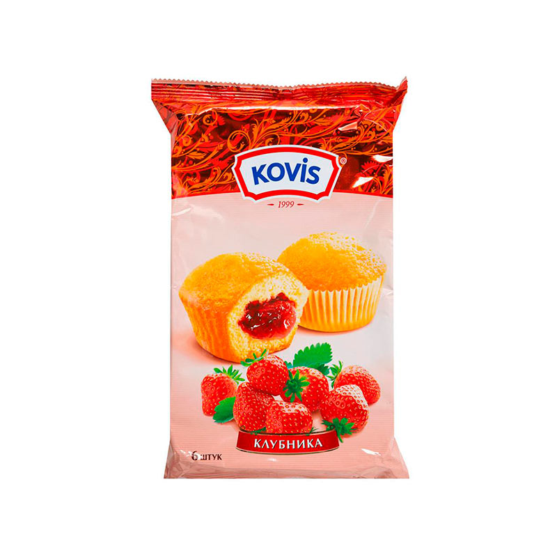 Мини-маффины Kovis клубника 200г
