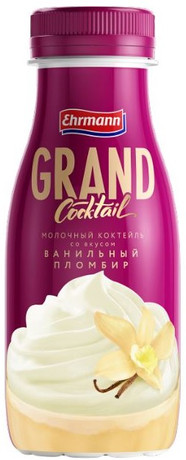Коктейль молочный Grand Cocktail Ванильный пломбир 4% 260г