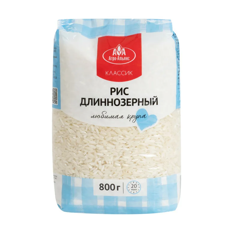 Крупа Рис длиннозерный Агро-Альянс 800г