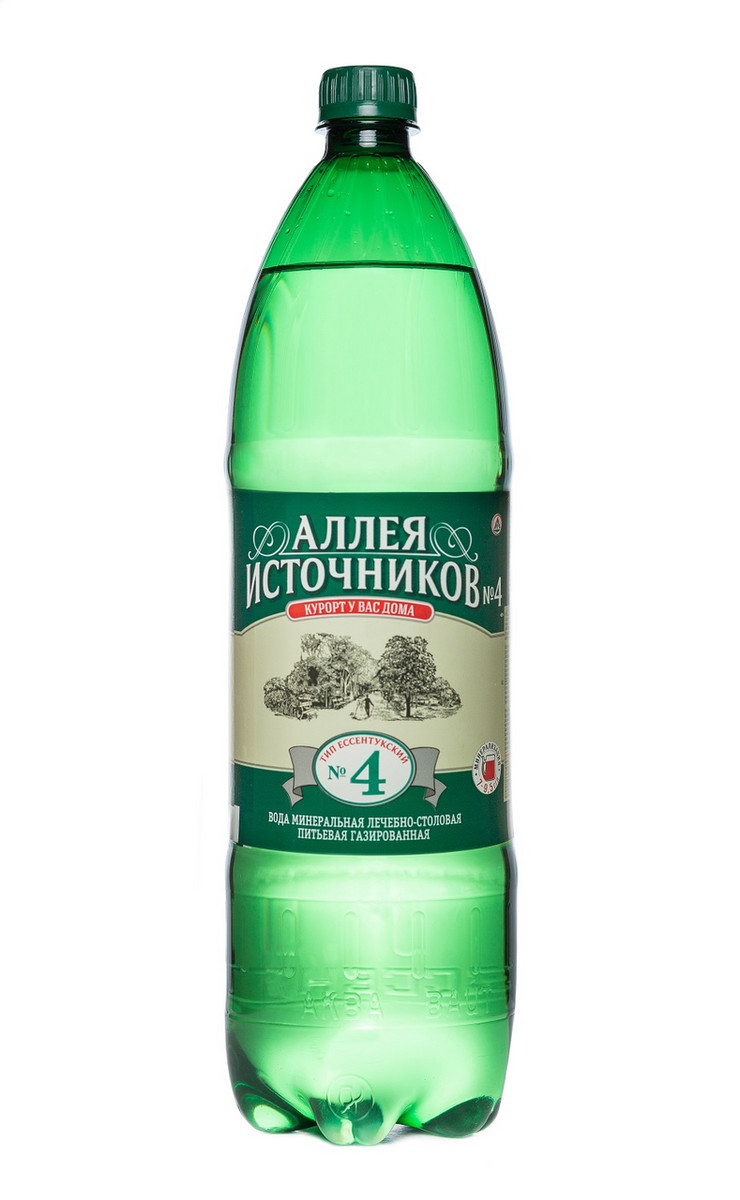 Вода Аллея источников №4 минеральная лечебно-столовая газированная 1.5л