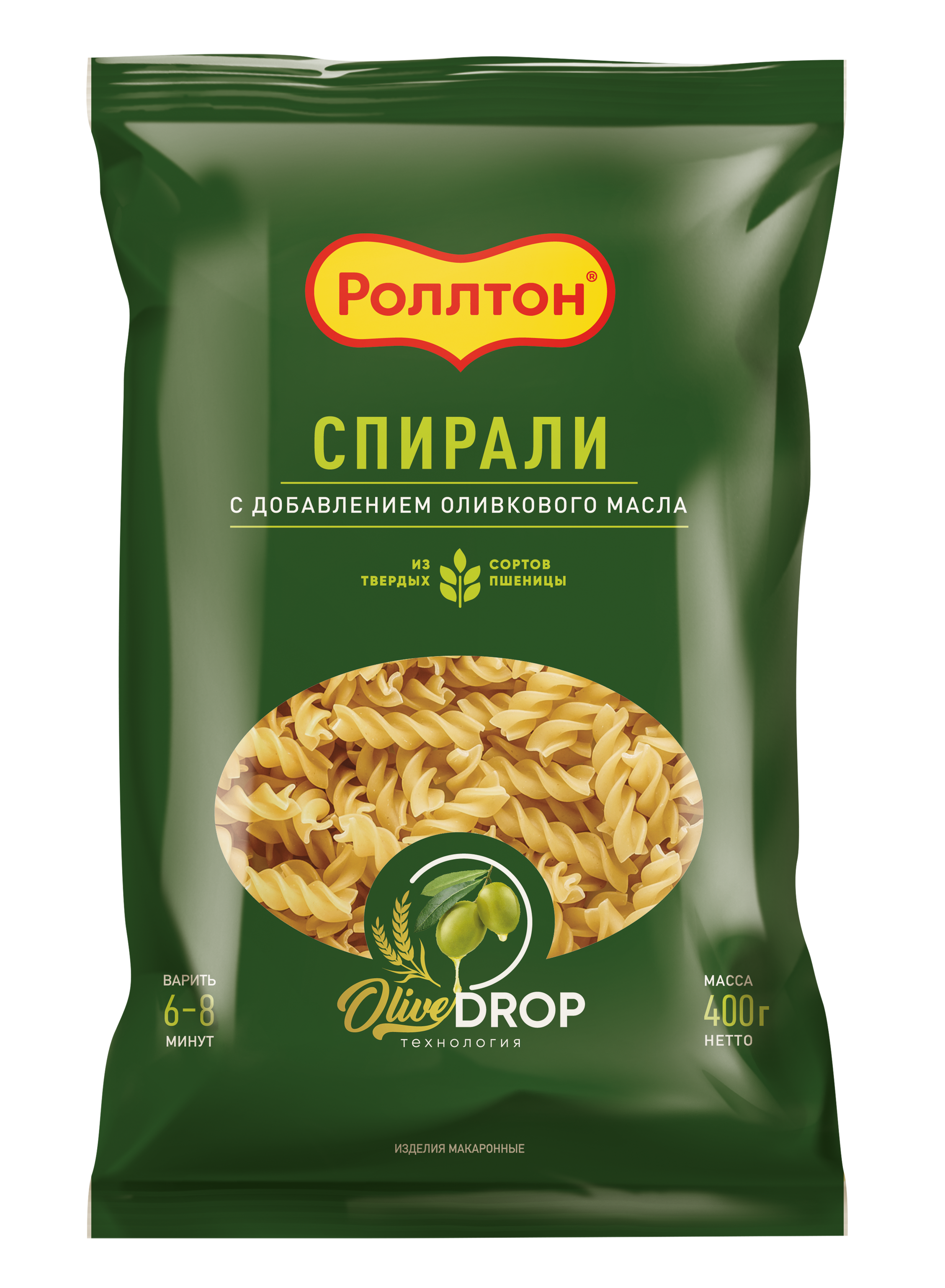 Макароны Роллтон Спирали с оливковым маслом 400г
