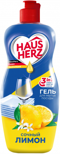 Средство для мытья посуды HAUS HERZ Сочный лимон 650 мл
